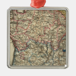 Linguistische Karte von Frankreich Silbernes Ornament
