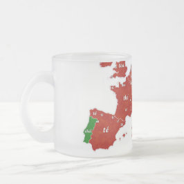 Linguistische Karten-mattierte GlasTasse Mattglastasse