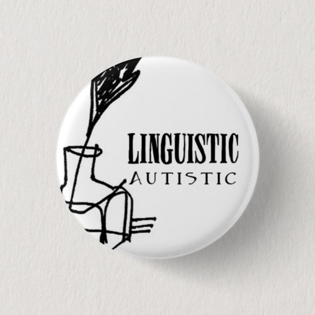 Linguistisches autistisches Abzeichen Button (Vorderseite)