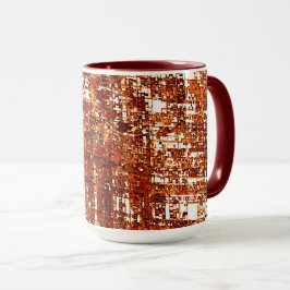 Linhas cruzadas e entalhe de quadrados enferrujado tasse