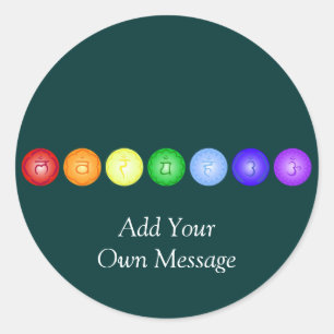 Linie 7 Chakras Runder Aufkleber