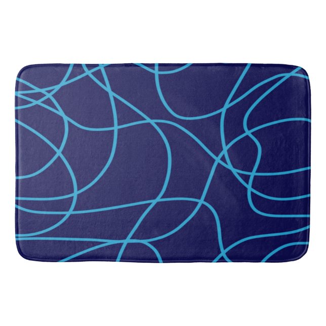 Linie Art in widersprüchlicher Blues Badematte (Vorderseite)