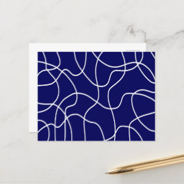 Linie Art: Weiß auf dunkelblau Postkarte