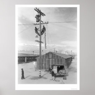 Linie Crew bei der Arbeit in Manzanar 1943 Poster