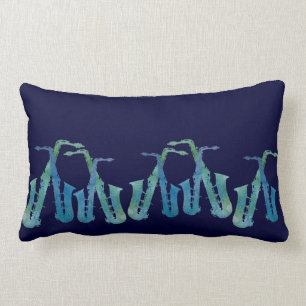 Linie der coolen blauen Saxophones Lendenkissen