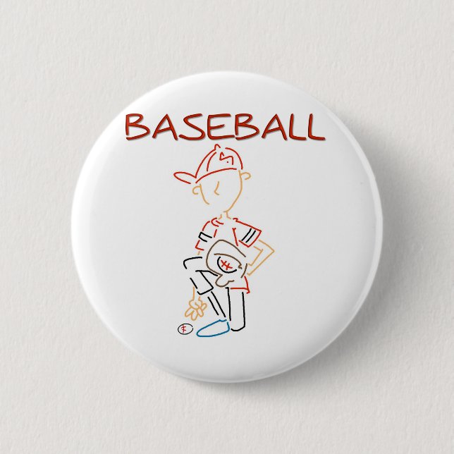 Linie, die Baseball zeichnet Button (Vorderseite)