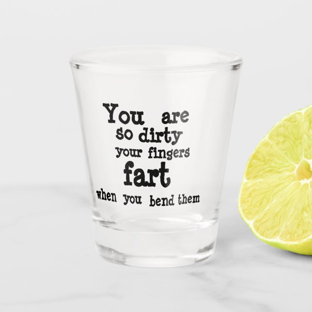 Linie Farty Fingers Schnapsglas (Vorderseite)