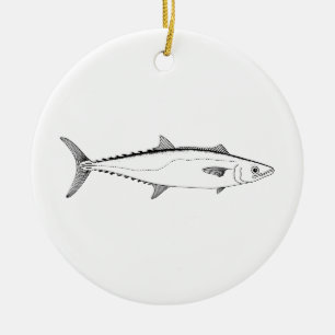 Linie Kunst König-Makrele Keramik Ornament