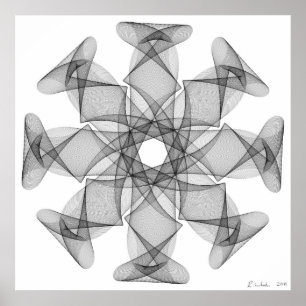 Linie Kunst mit einer Symmetrie acht Poster