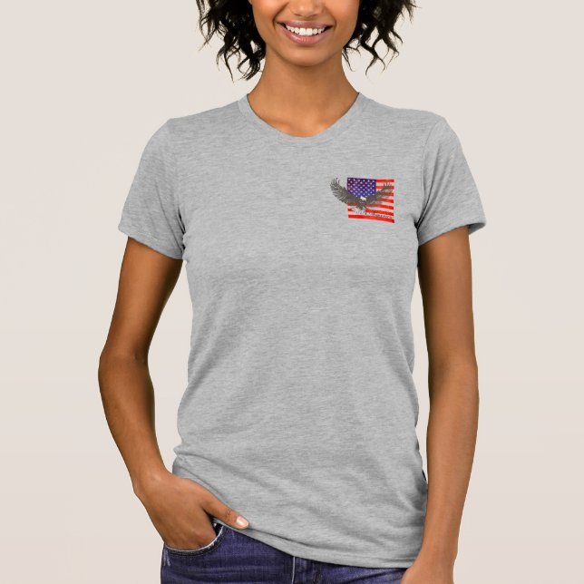 Linie Kunstdamen-T - Shirt der amerikanischen (Vorderseite)
