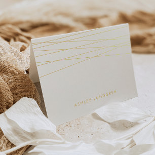Linie Moderne Gold Foil Stationierungskarte Folienkarte