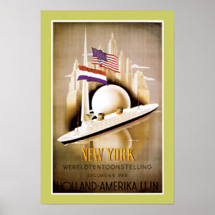 Linie New York Hollands Amerika Poster