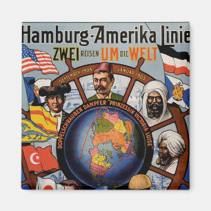Linie Plakat Hamburgs Amerika Magnet