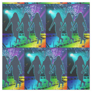 Linie Tanz-Gruppen-Bühne-Lichter und Musik Stoff