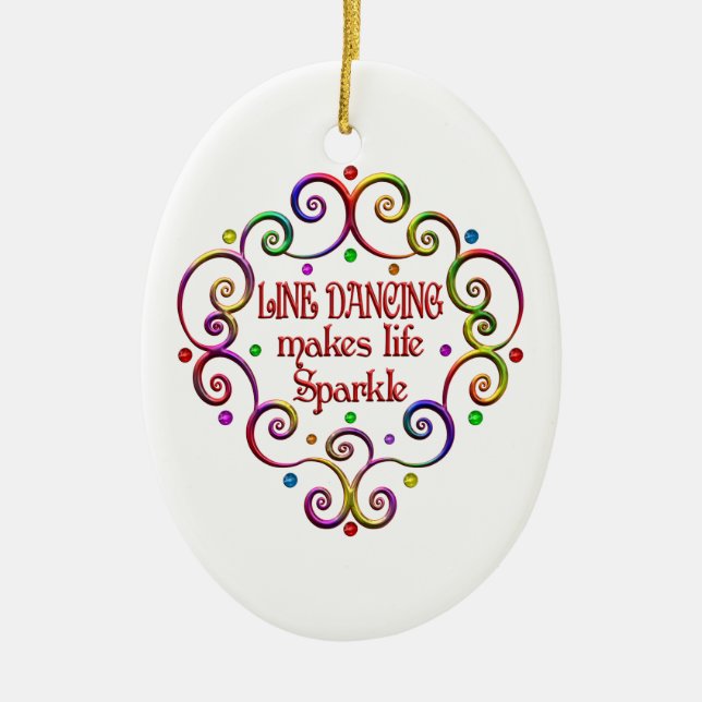 Linie Tanzen-Glitzern Keramik Ornament (Vorne)