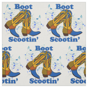 Linie Tanzen-Volkstanz-Cowboystiefel Scootin " Stoff