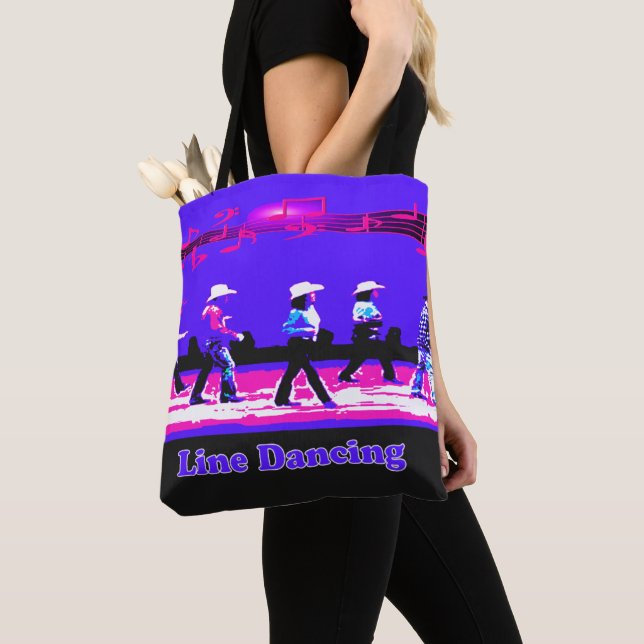 Linie Tanzen-Western-Gruppen-blaues Schwarz-Rosa Tasche (Von Nahem)