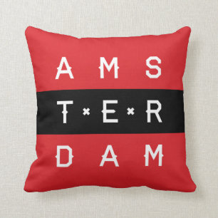 Linie typografisches Kissen Amsterdams 3