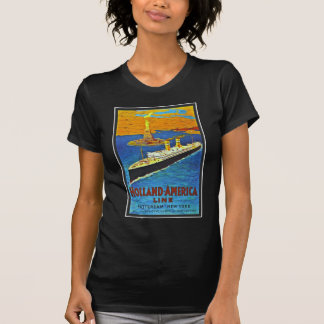 Linie Vintages Reise-Plakat Hollands Amerika T-Shirt