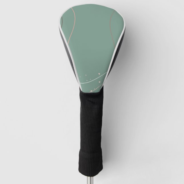 Linien ästhetische grüne Hintergrund Pastellfarben Golf Headcover (Vorderseite)