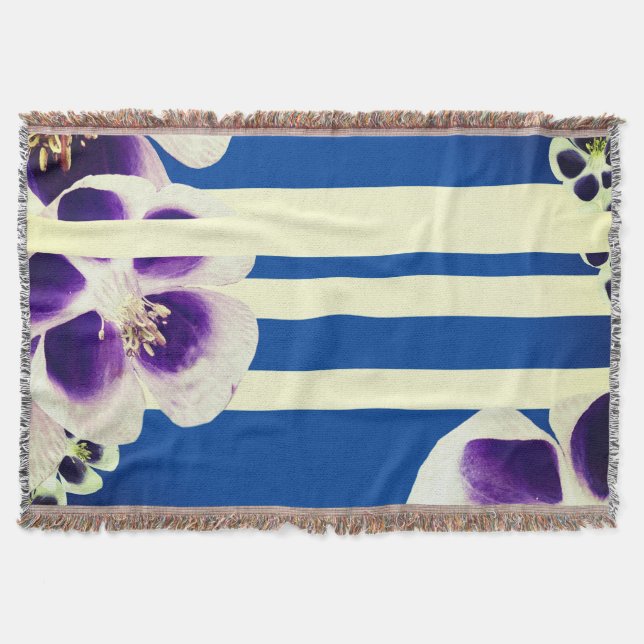 Linien, Blau und Blume Kehllöffel Decke (Vorderseite)