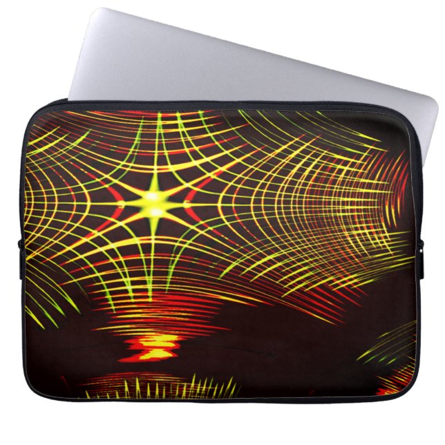 Linien, die sich in der Welle und Lichteffekt wied Laptopschutzhülle (Vorderseite)