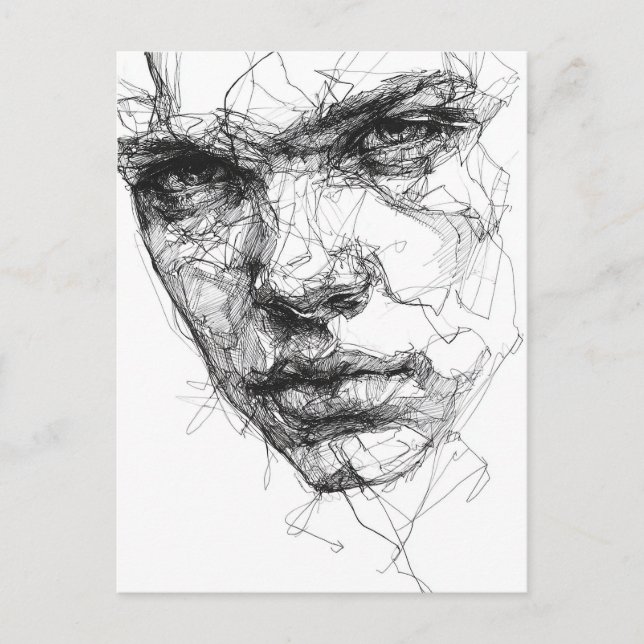 Linien eines gebrochenen Blicks Postkarte (Vorderseite)