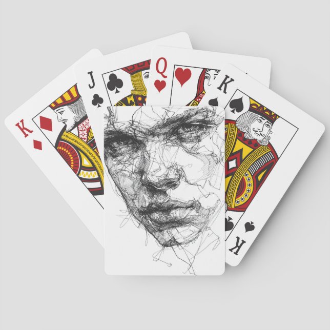 Linien eines gebrochenen Blicks Spielkarten (Rückseite)