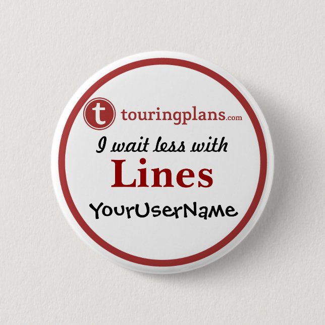 Linien Knopf - Entwurf 2 (Weiß) Button (Vorderseite)