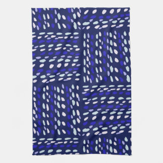 Linien und geometrische blaue und weiße lustige De Geschirrtuch