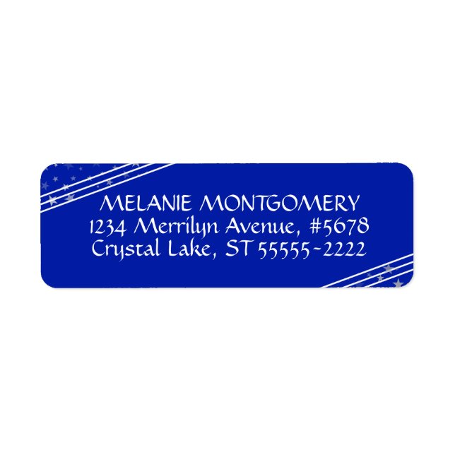 Linien und Sterne | Editable Royal Blue (Vorne)