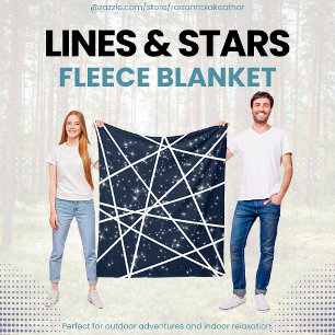 Linien und Sterne Fleece-Decke Fleecedecke