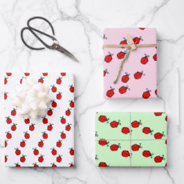 Linien von Ladybugs Design Wrapping Paper Sheets Geschenkpapier Set