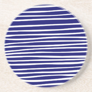 Linien - Weiß auf Deep Navy Getränkeuntersetzer