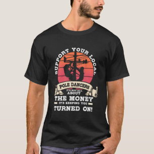 Linienarbeiter Bild auf der Rückseite T-Shirt