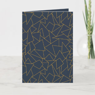 Linienblau und Goldgeometrie Dankeskarte