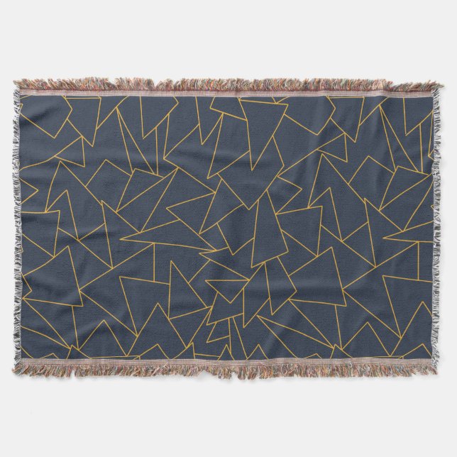 Linienblau und Goldgeometrie Decke (Vorderseite)