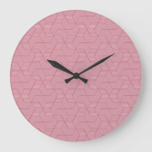 Liniengeometrie: Moderne Vintage Textur Große Wanduhr