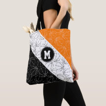 Linienkunst-Basketbälle Muster auf Orange-Schwarz-