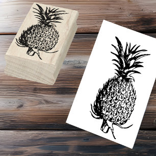 Linienkunst Frucht-Illustration - Ananas Gummistempel