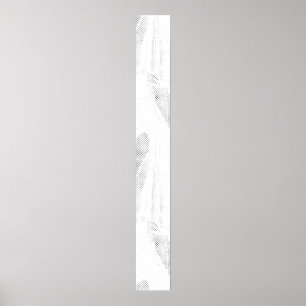 Linienkunst, Muschel, Harfe Sockelschild Poster