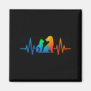 Linienkunst Tierärztlicher Herzschlag Hunde- und K Magnet