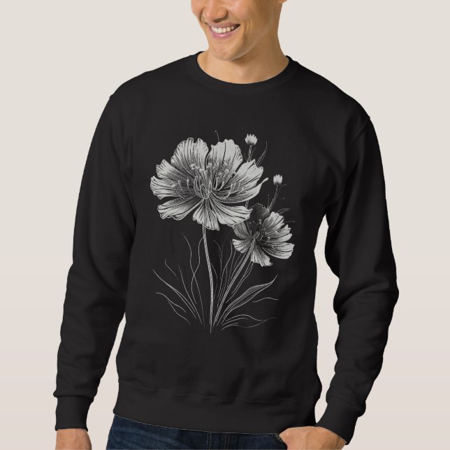 Linienkunst Wildblume_2 Sweatshirt (Vorderseite)