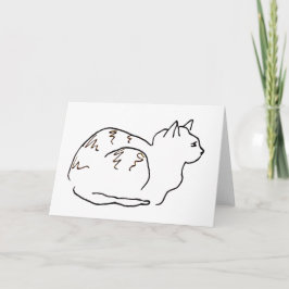 Linienkunstzeichnung gestreifte Katze Grußkarte Karte