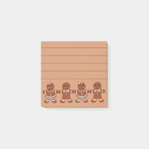 Linierte Lebkuchen-Mädchen-Jungen-Post-it-Notes Post-it Klebezettel