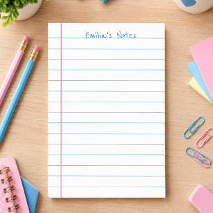Liniertes Notizbuchpapier mit anpassbarem handgesc Post-it Klebezettel