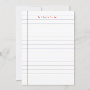 Liniertes Papier Beruflich Schlicht Minimalistisch Mitteilungskarte