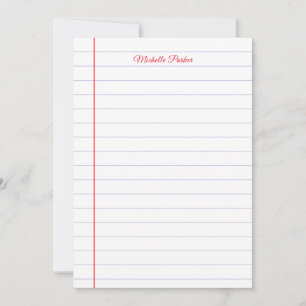 Liniertes Papier Beruflich Schlicht Minimalistisch Mitteilungskarte