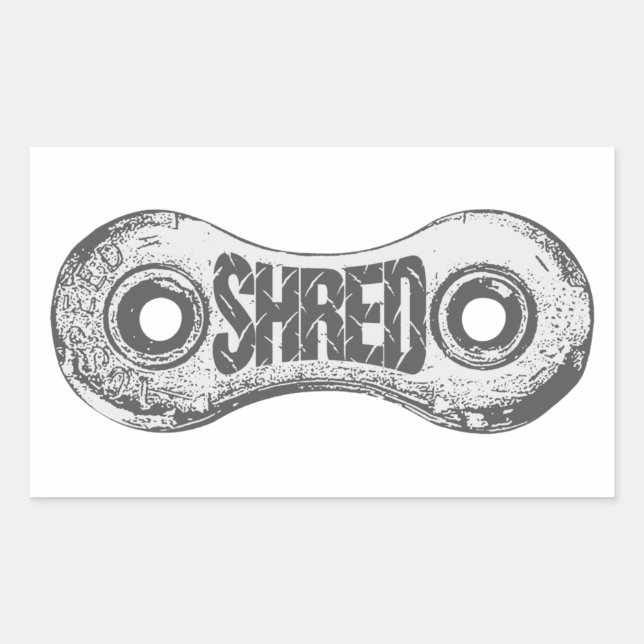 Link "Shred Bike Chain" Rechteckiger Aufkleber (Vorderseite)