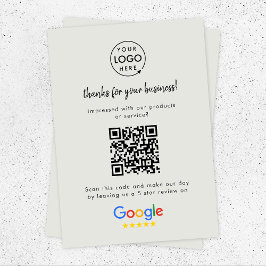 Link zur Google-Bewertung | QR Code Gray Business  Begleitkarte